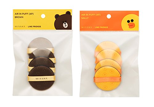 [Missha] Missha X Line Friends Edition Air in Puff 4p (#Sally 1pack+Brown 1pack)