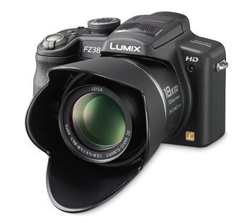 Panasonic FZ38 Digital Camera +4GB +Soft Case Bundle (Lumix DMC-FZ38 Black, 12MP 18xOptical Zoom 27mm Wide-Angle 2.7