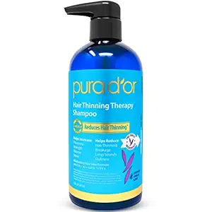 Hair Loss Prevention Therapy Shampoo, Vanilla Lavender Scent : PURA DOR Hair Loss Prevention Therapy Shampoo, Vanilla Lavender, 16 Fluid Ounce
