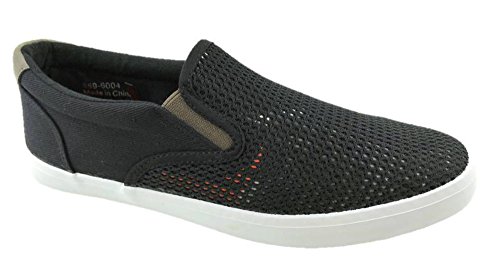 North Star Mens Slip On Casual Moccasin Canvas Shoes Perforated
