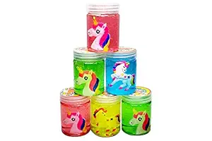 Paaroots Pack of 2 Designer Crystal Colorful Sparkling Glittery Slime Putty Mud Toy for Kids, Girls, Boys for Playing Birthday Presents (Unicorn (Small))