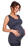 Happy Mama Damen Umstandsmoden Stillshirt in Wickeloptik Empire-Taille Top. 371p