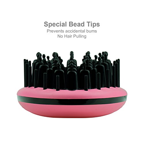 Apalus® Ionen Glättbürste, Keramik Haarglätter Bürste Für Glattes Haar, Elektrische Stylingbürste Für Seidig Glatte Haare (Rosa) - 2