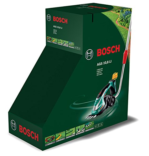 Bosch DIY Akku-Grasschere AGS 10,8 LI, Akku, Ladegerät, Teleskopstiel, Grasscherblatt, Karton (10,8 V, 10 cm Messerbreit) - 3