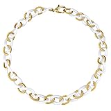 Jacques Lemans Damen Halsschmuck Stahl vergoldet mit weißem Keramik Edelstahl 52,5cm Glänzend mehrfarbig 490050008