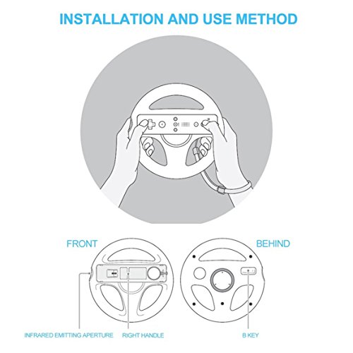 Delicacydex-Volante-da-corsa-design-innovativo-ed-ergonomico-in-plastica-Volante-Wii-volante-da-gioco-per-Nintendo-Wii-divertente-controller-di-gioco-remoto-utile-per-Mario-Kart