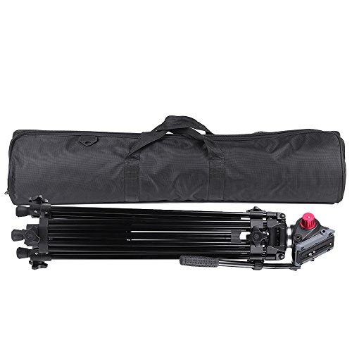 Andoer professionnel aluminium alliage cam  ra vid  o tr  pied Panorama t  te de Tr  pied hydraulique fluide rotule pour Canon Nikon Sony DSLR enregistreur DV Max hauteur 67 pouces charge maximum 10KG