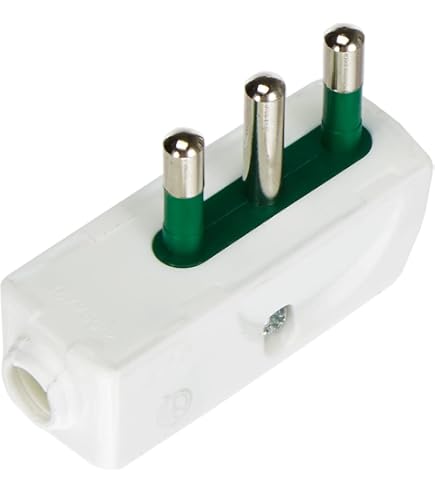 VIMAR SpazioZero Winkelstecker Flach – 2-polig, 250V/10A, Weiß – Super Platzsparend & Sicher