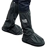 Botas impermeables, fundas de lluvia para zapatos, color negro, antideslizantes, reutilizables, para mujeres y hombres, negro, X-Large