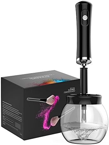 Makeup Brush Cleaner Kits Lammcou 3in1 Deep Cleaning Auto Electronic Brushes Cleaning Dryer Machine Makeup Spinner + Brush Spinner Bowl + Brush Collars for All Size Makeup Brushes - Black [Upgrade Version]