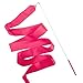 Price comparison product image Trimming Shop Rhythmic Gymnastics Hot Pink Ribbon with a Twirling Dance Baton Rod - 4M (Single)