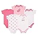 Luvable Friends Hanging 5 Pack Bodysuits Vests (3-6 Months, Paris Pink)