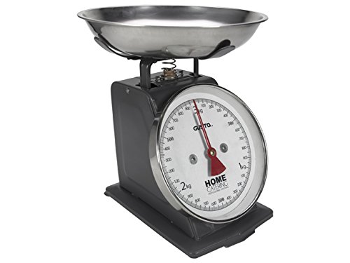 Küchenwaage mechanisch Nostalgie, bis zu 3 kg, dunkelgrau