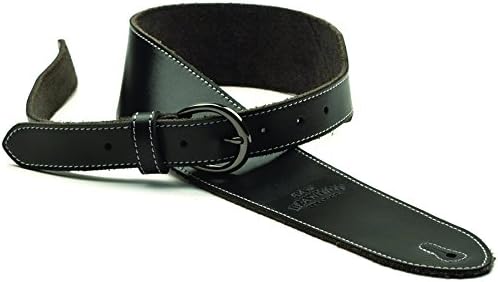San Leandro Strap LB-121 Deluxe Leather Guitar Strap, Black