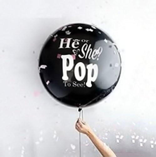 XXL Gender Reveal Balloon with inscription and 10m white balloon tape (blue)