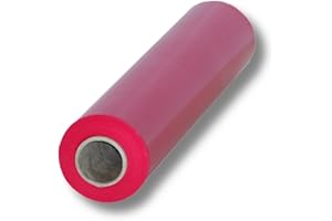 BUDMAT Stretchfolie Strechfolienrolle - Wickelfolie - Handstretchfolie 2,7 kg 23 My 50 cm Verpackungsmaterial - Verpackungsfolie auf Rolle - Folie Für Möbel - Folien Für Umzug - Umzugsfolie (Rot)