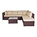 Produktbild Vanage Montreal Gartenmöbel-Set XXXL, schöne Polyrattan Lounge Möbel für Garten, Balkon und Terrasse 2 Dreisitzer, braun/beige