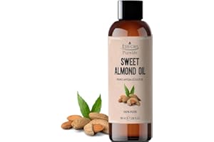 Essican Purelife, Pure Sweet Almond Oil for Hair, 100ml Cold Pressed Almond Oils for Massage, Carrier Oil for Essential Oils Mixing Ideal for Massage, Moisturising Face, Skin, Ear, Body, Cruelty-Free