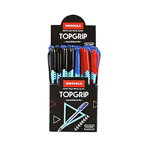 Unomax Top Grip Liquid Ball Point Pen for Schools and Offices(Pen jar- 50pcs)