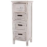 Dekorativ Mendler Schrank Kommode 74x30x25cm, Shabby-Look, Vintage ~ weiß
