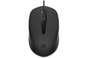 HP 150 Wired Mouse | USB Type-A | Multi-Surface Technology | 1600 DPI Optical Sensor | 3 buttons and scroll | Ambidextrous | Ergonomic | Black