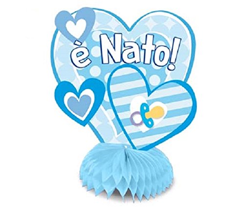 FESTONI Da TAVOLO Celeste Addobbi NASCITA Bimbo - Confezione da 4 Centrotavola è Nato