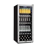 FRONTAL DE ACERO INOXIDABLE: La nevera Klarstein Beersafe 7XL cuenta con una elegante presencia gracias a su iluminación interior, a su frontal de acero inoxidable y a su interior oscuro que la hacen destacar entre las demás neveras.