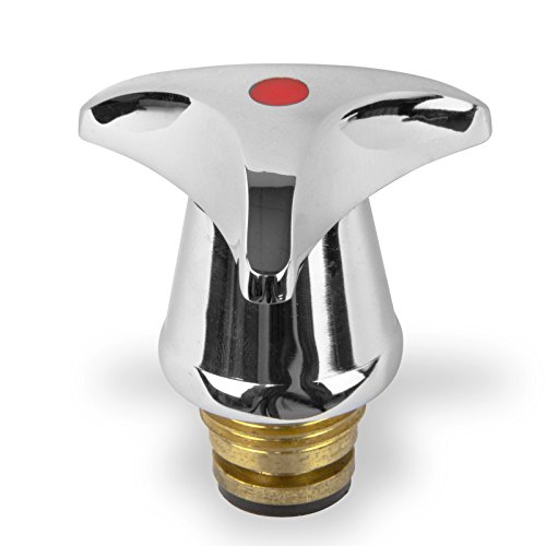 Stabilo-Sanitaer Hahnoberteil 3/ 8 Zoll rot Ventiloberteil Ventileinsatz Oberteil Messing Warmwasser mit Sterngriff Ersatzteil Armatur Wasserhahn