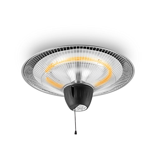 DURAMAXX Hitzkopf Deckenheizstrahler Heizstrahler (Infrarot, 2 Stufen, 750 / 1500 Watt, Anschluss an Steckdose, Seilzugschalter) silber - 2