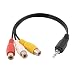 Produktbild sourcingmap® 2stk 3 RCA Audio Video Buchse auf 3,5 mm Klinkenstecker Adapter w Kabel