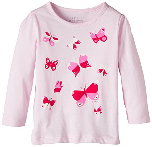 ESPRIT Baby-Girls Butterfly Long Sleeve T-Shirt, Light Pink, 9-12 Months (Manufacturer Size:80)