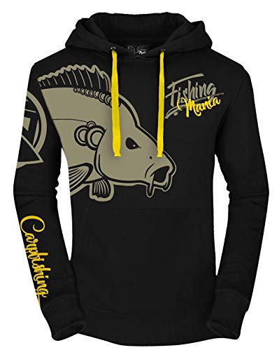 HOTSPOT DESIGN - Sweat-Shirt à Capuche - Homme Noir Noir/Jaune - Noir - XXL