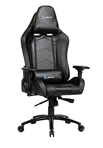 Newskill Takamikura Carbon - Sedia da Gaming Professionale (Pelle Effetto Carbonio, inclinazione e Altezza Regolabile, braccioli Regolabili, reclinabile a 180 °) - Colore Nero
