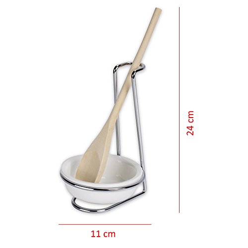 Edler Kochlöffel Ständer mit Porzellanschale und Holz Löffel „Le Cuisinier“ - 2