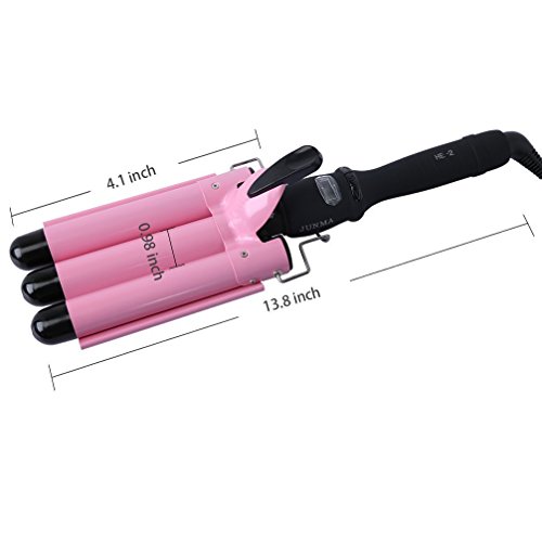 Lockenstab Wellenstyler 3 Zylinder Haar Lockenstäbe Curler Lockendreher Curl mit LCD-Display Black - 7