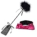 Produktbild Flirtpeitsche mit Feder und Leder Slapper und Satin Augenbinde