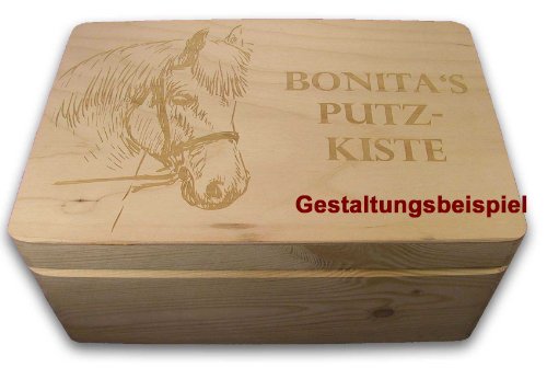 Aufbewahrungsbox/ Holzkiste m. Deckel Gr. 1 Kiefer incl. Lasergravur nach Wunsch - 3