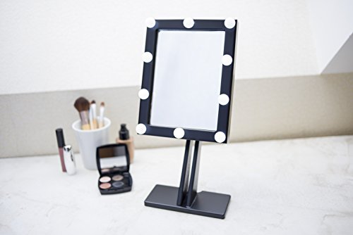Badspiegel/Kosmetikspiegel/Badezimmerspiegel/Spiegelleuchte/badspiegel mit beleuchtung/Badspiegel beleuchtet/Makeup Spiegel mit Beleuchtung (Schwarz)