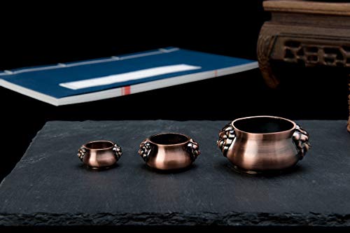 Willmall Coil Incense Burner, Copper Incense Burner Holder for Joss Sticks, Tower Incense, Incense Cone with Ash Catcher, 5 Styles (Style 4)