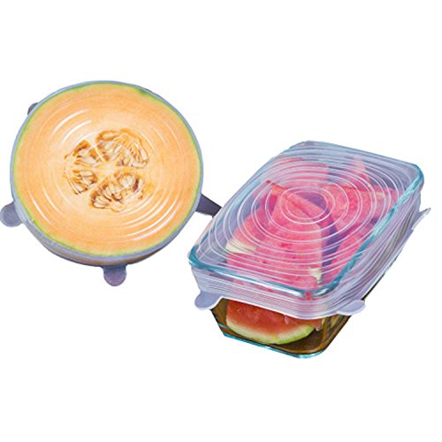 GA Homefavor Silikon-Stretch-Deckel Set 6 teilige BPA-freie Abdeckungen Wiederverwendbare Silikondeckel für Behälter, Schalen, Tassen - 8