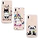 Produktbild 3 Stück Handyhülle für Huawei P20 Lite, 3X Silikon Schutzhülle für Huawei P20 Lite, Edaroo Mit Karikatur Einhorn Mädchen Muster Ultra Dünn TPU Gel Case Silikonhülle Schutzhülle für Huawei P20 Lite