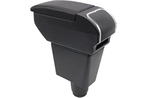 KAERGK Bracciolo a doppio strato per Dacia Sandero 2 Stepway Logan 2 Center Console Storage Box con portabicchieri accessori nero