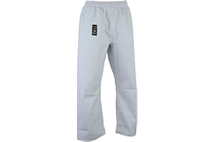 Playwell Martial Arts Karate White 100% Cotton Lightweight Trousers - 7oz - NEW