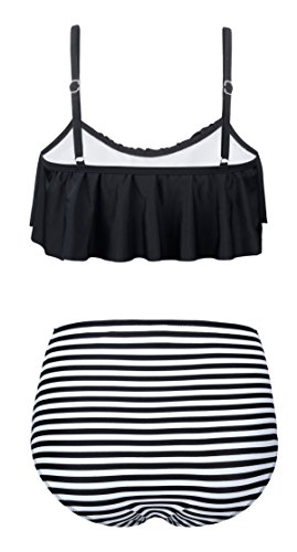 Angerella Damen Niedlich Ruffles Strap Badeanzug Crop Top Flounce Bikini - 3