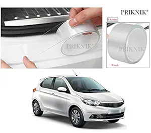 PRIKNIK Car Door Transparent Seal Strip Door Edge Guard Bumper Cover Strips Entry Sill Scuff Plate Invisible Door Anti-Scratch Waterproof (1.9 Inch x 5metre) Compatible with Tata Tiago
