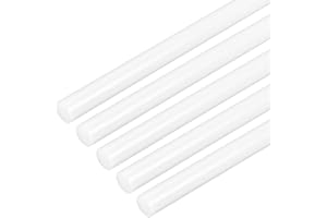 QUARKZMAN 5 Stück Weiße Kunststoffstangen 7 x 406mm POM Rundstab ABS-Kunststoff, Runder Vollstab DIY Modell für DIY Spielzeugbau, Architekturmodellbau