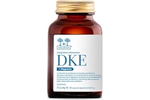 DKE + Magnesio Salugea - Integratore di Vitamine D3, K2, E e Magnesio - 100% Naturale - 60 Capsule Vegetali - Flacone in Vetro Scuro Farmaceutico