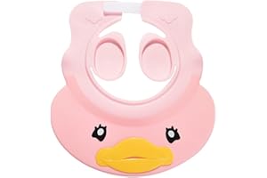 BCBF 1 Stück Baby Duschhaube, Duschhaube Kinder, Shower Cap,Haare Waschen Kinderschutz, Baby Badehaube Visor Hut Für Augen Ohren Und Gesicht Schutz, Bad Kopf Schild Für Säugling, Kleinkind（Rosa）