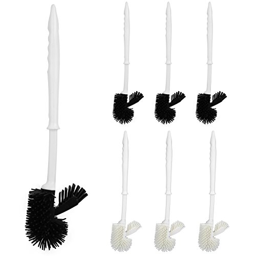 3er Set WC Bürste mit Silikon Bürstenkopf Toilettenbürste Klobürste weiß - 3