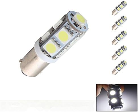 RigLight 5X T11 BA9S T4W H6W SMD 5050 9 LED Car Wedge Side Light Bulb,Parking bulb lights, tail lights, map lights, stage lights, trunk lights, license plate lamp